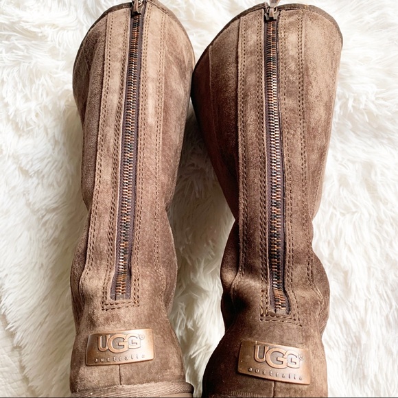 UGG AUSTRALIA BOOTS SPEEPSKIN BROWN SZ 6 - Picture 8 of 13